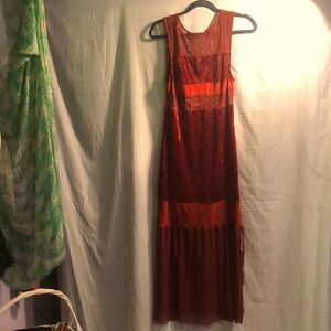 Burgundy Open Back Dress